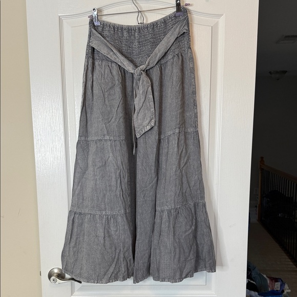 cute options Pants - Cute Options BOHO Tiered Ruffle Pants Gray Medium / Large